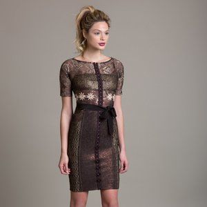 Antique Gold Lace Sheath Dress from Anthropologie